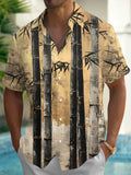 Bamboo Print Men's Pocket Short Sleeve Shirts