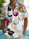 Oceanlyte Men's Graphic Pattern Print Short Sleeve Shirt with Chest Pocket