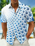 Oceanlyte Men's 3D 3D Mesh Dot Texture Print Short Sleeve Shirt with Chest Pocket
