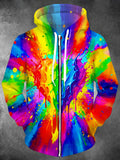 Oceanlyte Men's Colorful Paint Splatter Print Long Sleeve Sweatshirt with Chest Pocket