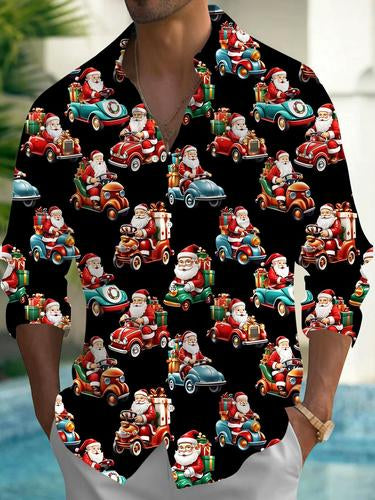 Santa Claus Men's Pocket Long Sleeve Shirts