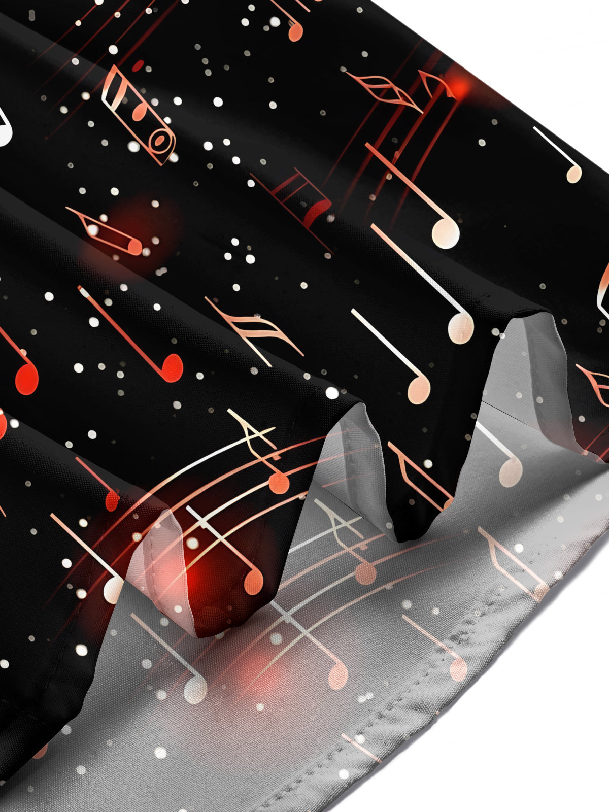 Men's Graphic Musical Note Pattern Print Short Sleeve Button Down Shirt with Chest Pocket