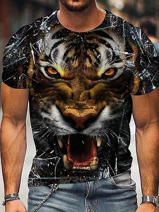 Tiger Personalized Round Neck Short-Sleeved Men's T-Shirt