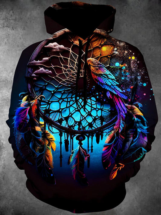 Dreamcatcher Long Sleeve Hooded Pocket Men's Top