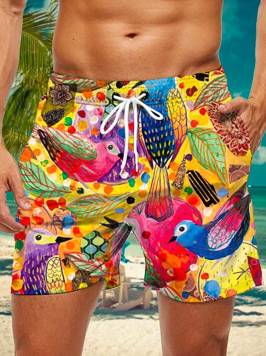 Animal Art Bird Men's Shorts With Pocket