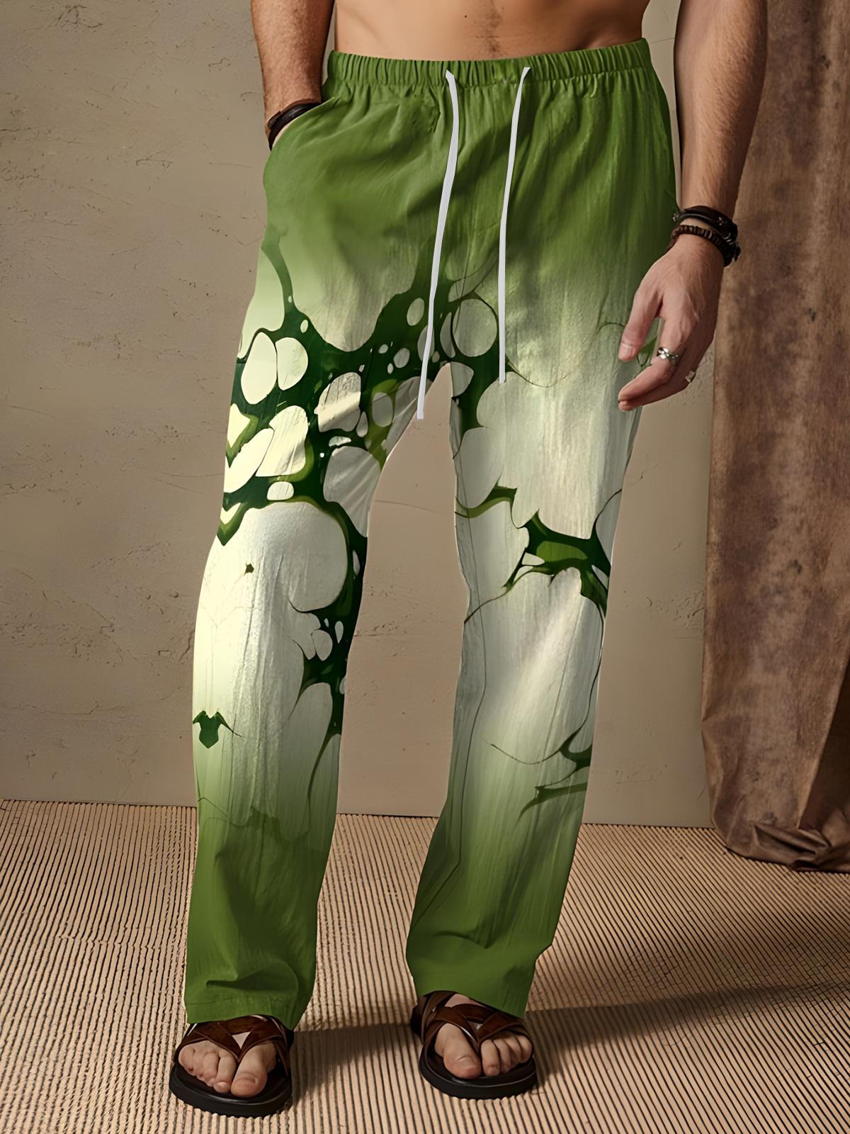 Abstract Men's Casual Elastic Waist Pants