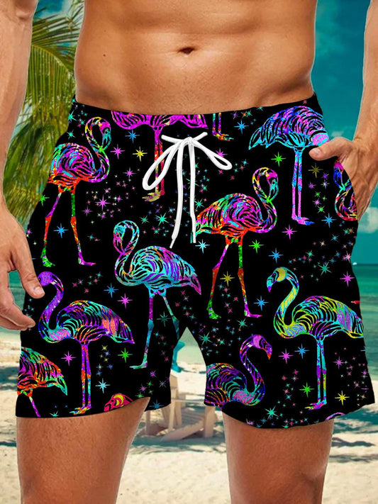 Hawaiian Flamingo Men's Shorts With Pocket