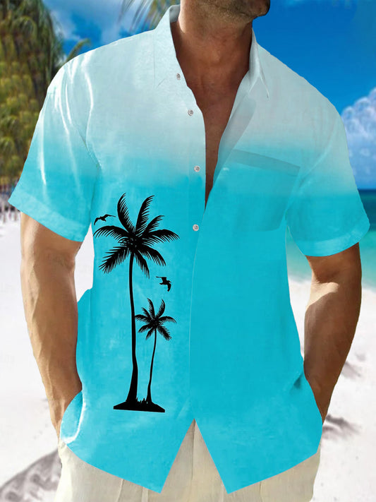 Coconut Tree Men's Pocket Short Sleeve Shirts