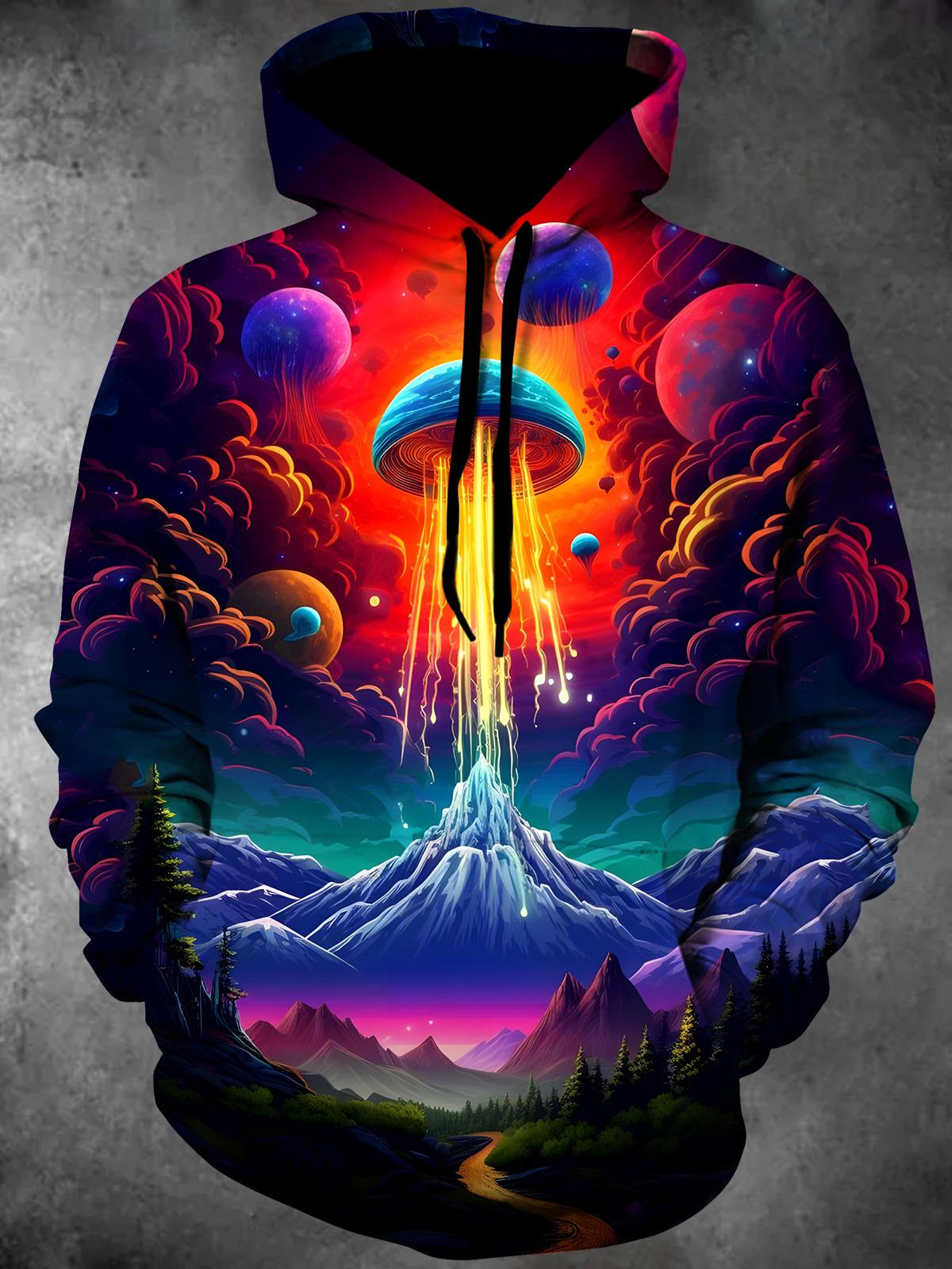 Volcano Long Sleeve Hooded Pocket Men's Top