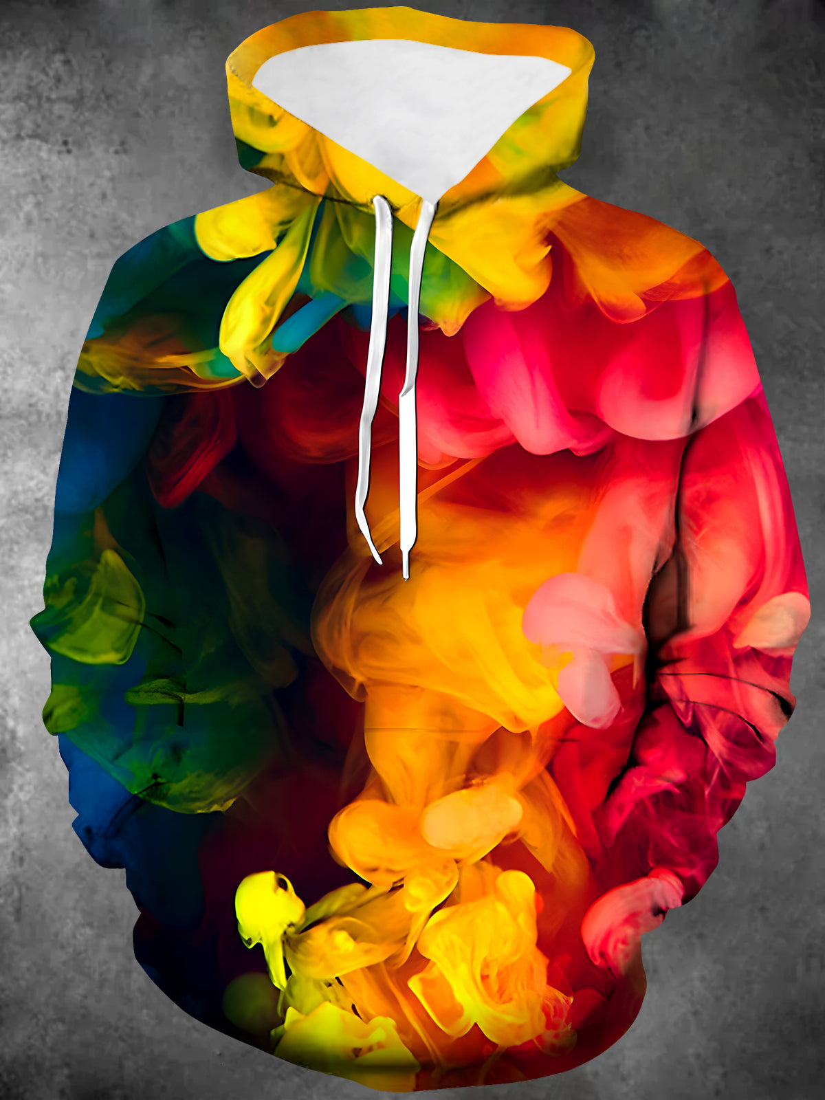 Tie Dye Long Sleeve Hooded Pocket Men's Top