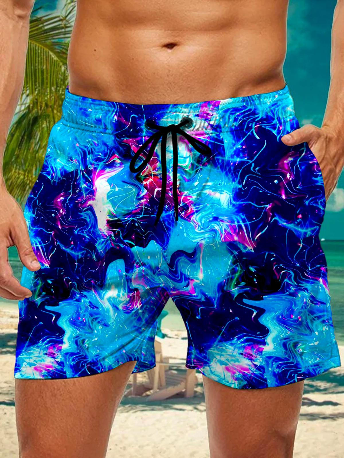 Abstract Men's Shorts With Pocket