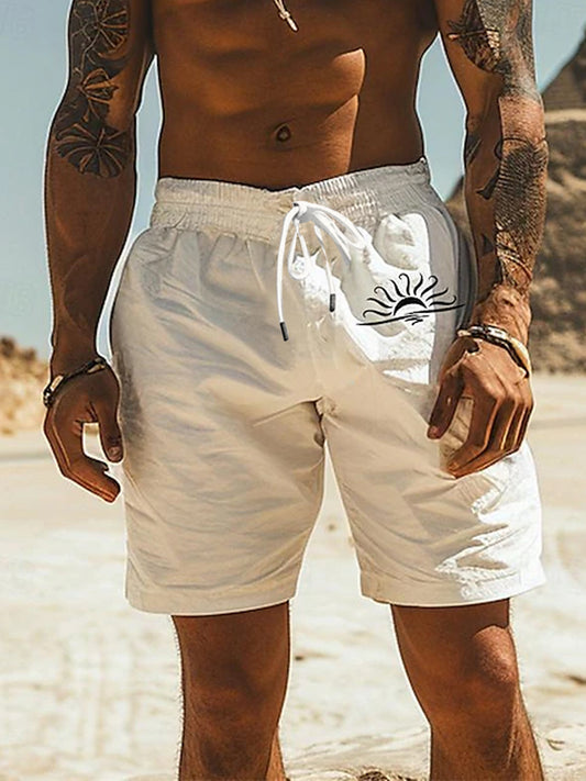 Art Hawaiian Casual Retro Short Men's Shorts With Pocket