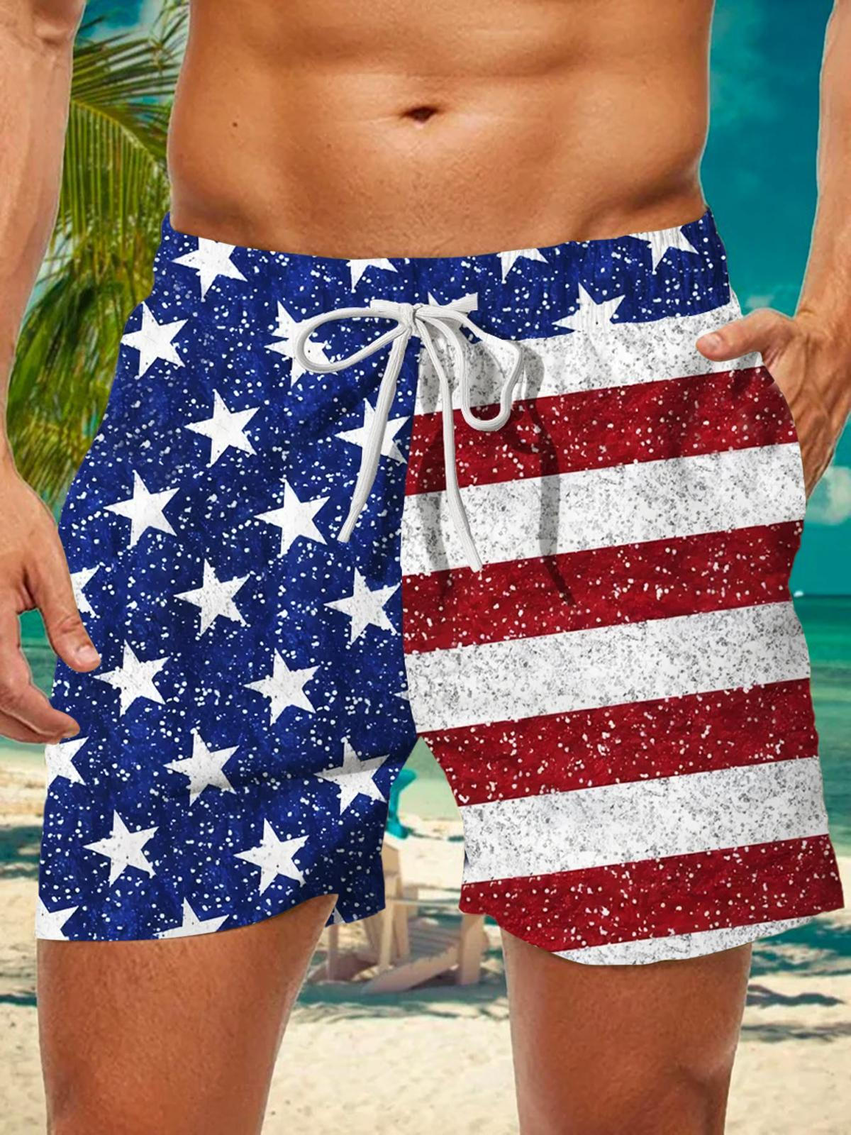 American Flag Men's Shorts With Pocket