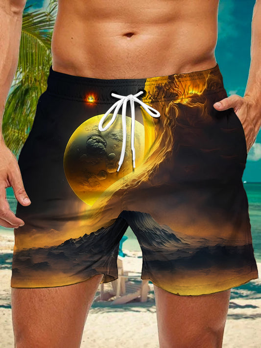 Universe Planet print Men's Print Pocket Shorts