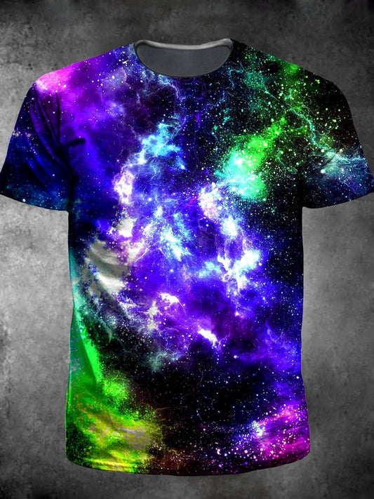 Tie Dye Round Neck Short Sleeve Men's T-shirt