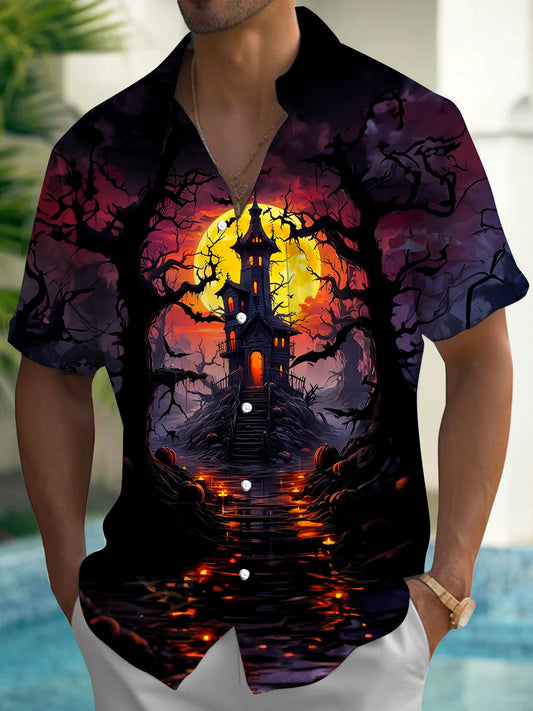 Halloween Men's Pocket Short Sleeve Shirts