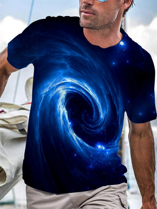 Universe Round Neck Short Sleeve Men's T-shirt