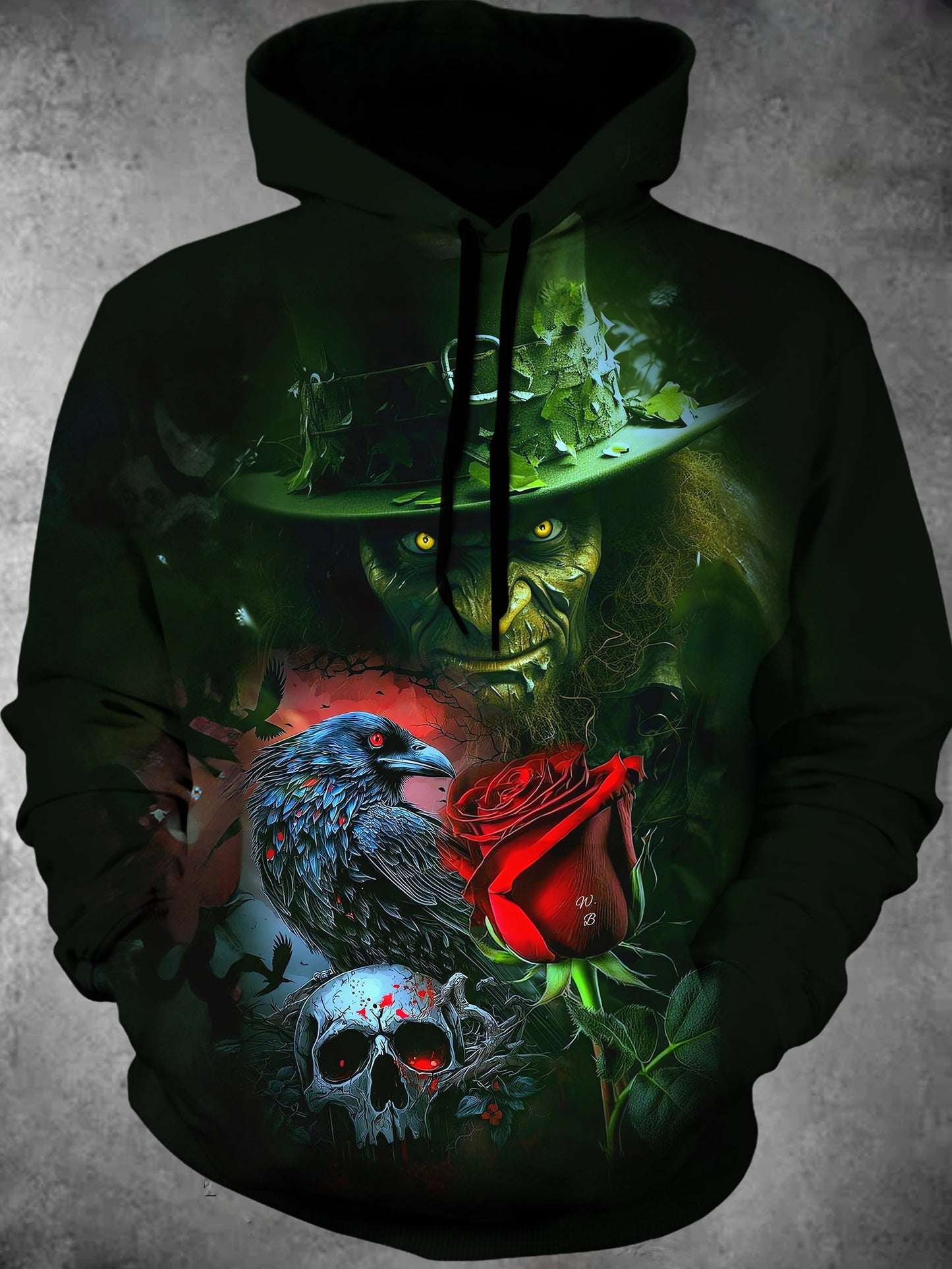 Skull Long Sleeve Hooded Pocket Men's Top