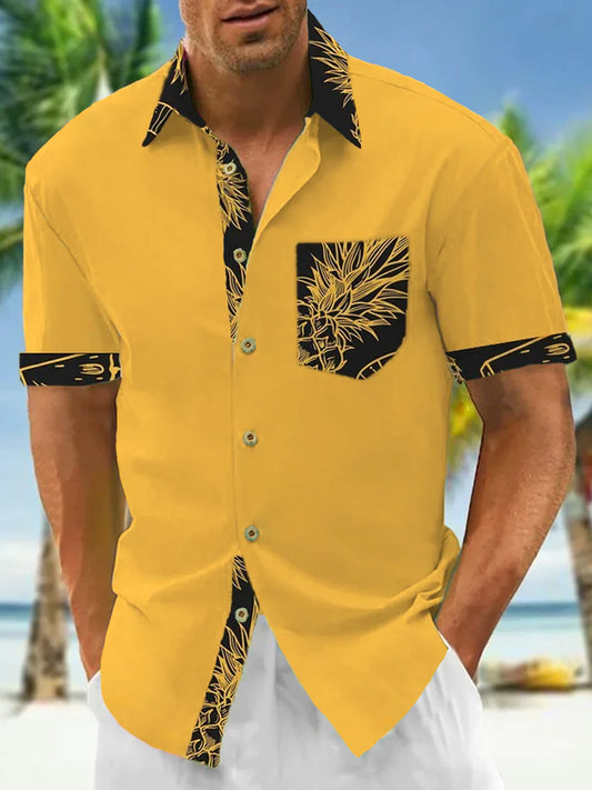 Pineapple Men's Pocket Short Sleeve Shirts