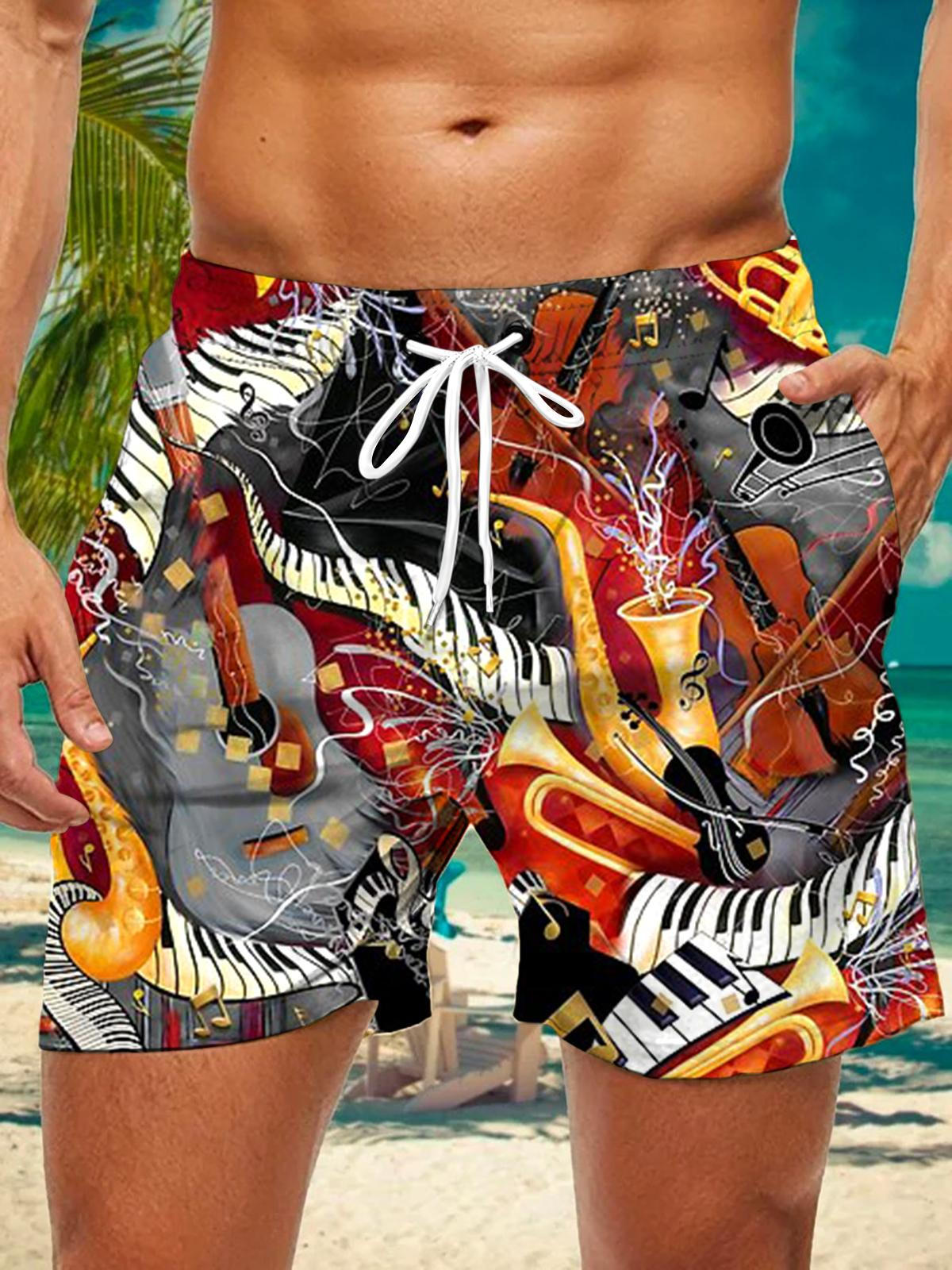 Musical Instruments Art Print Men's Shorts With Pocket