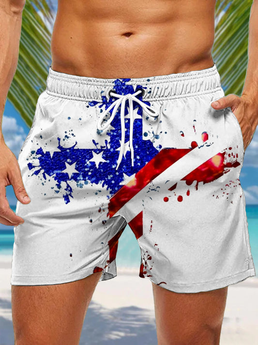 American Flag Men's Shorts With Pocket