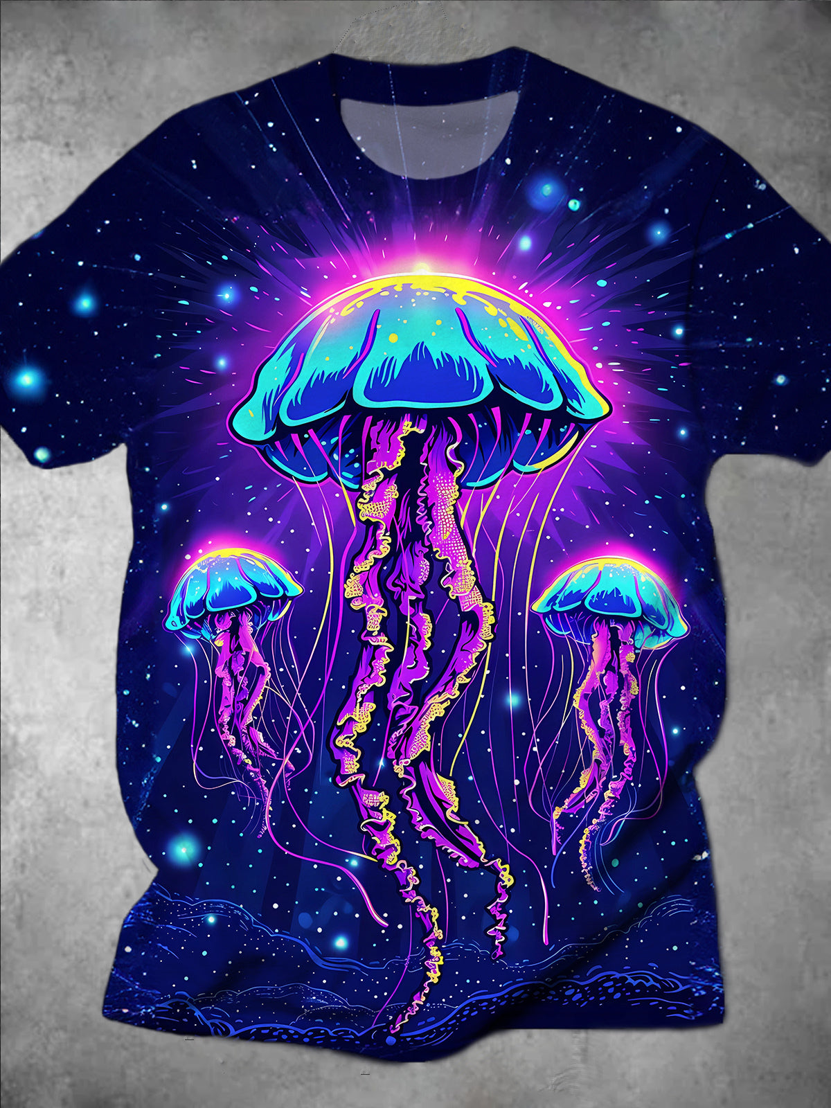 Jellyfish Round Neck Short Sleeve Men's T-shirt