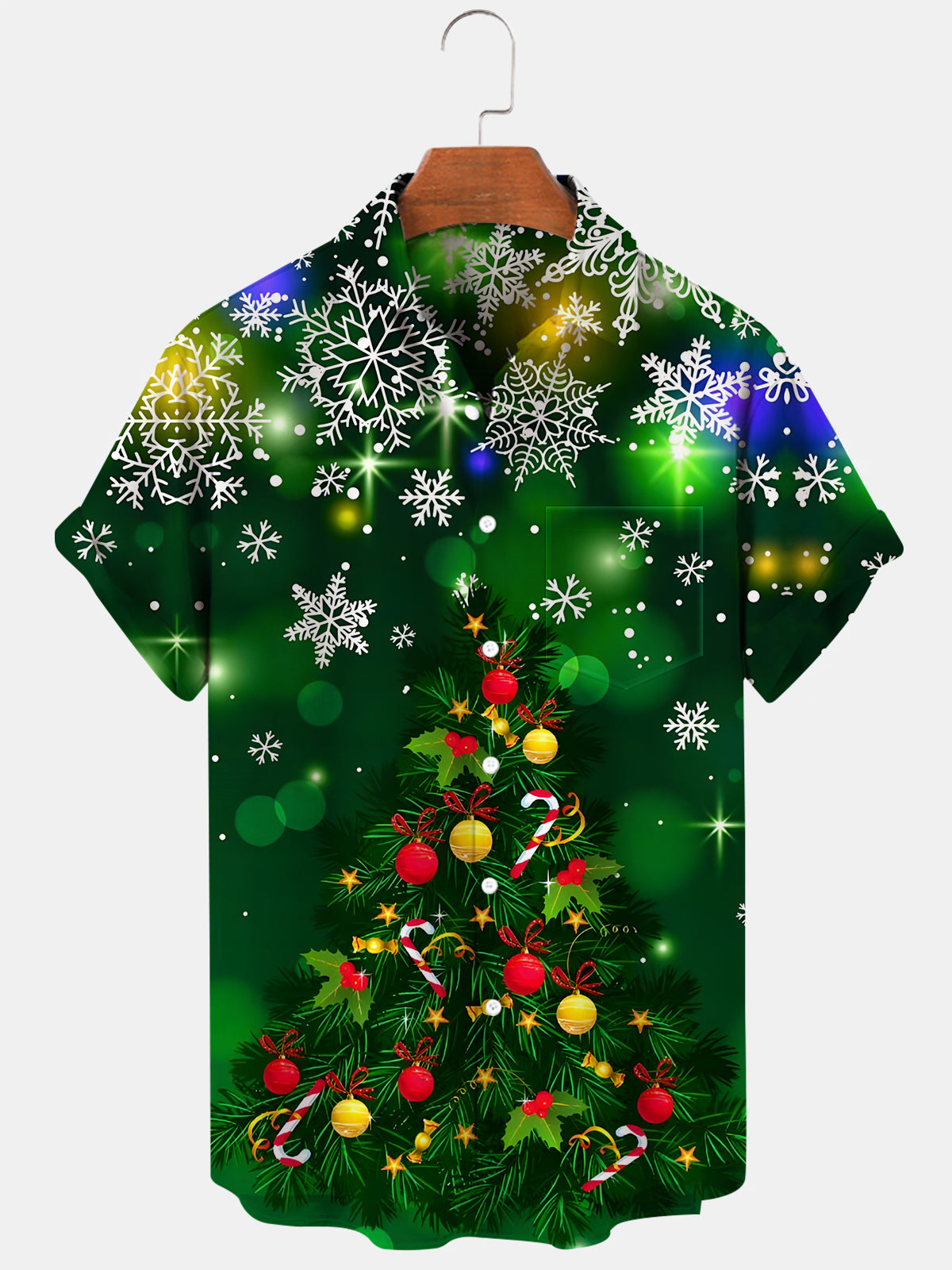 Christmas Men's Pocket Short Sleeve Shirts