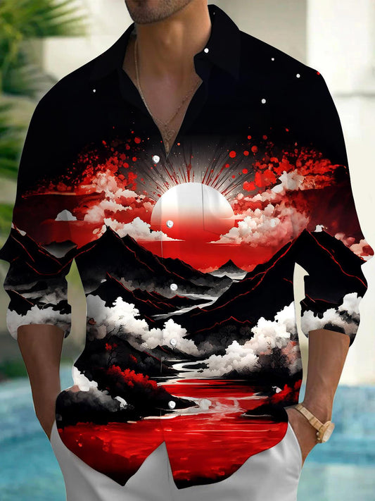 Sunset Men's Pocket Long Sleeve Shirts