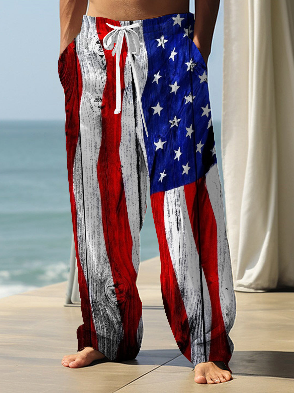 American Flag Men's Casual Elastic Waist Pants