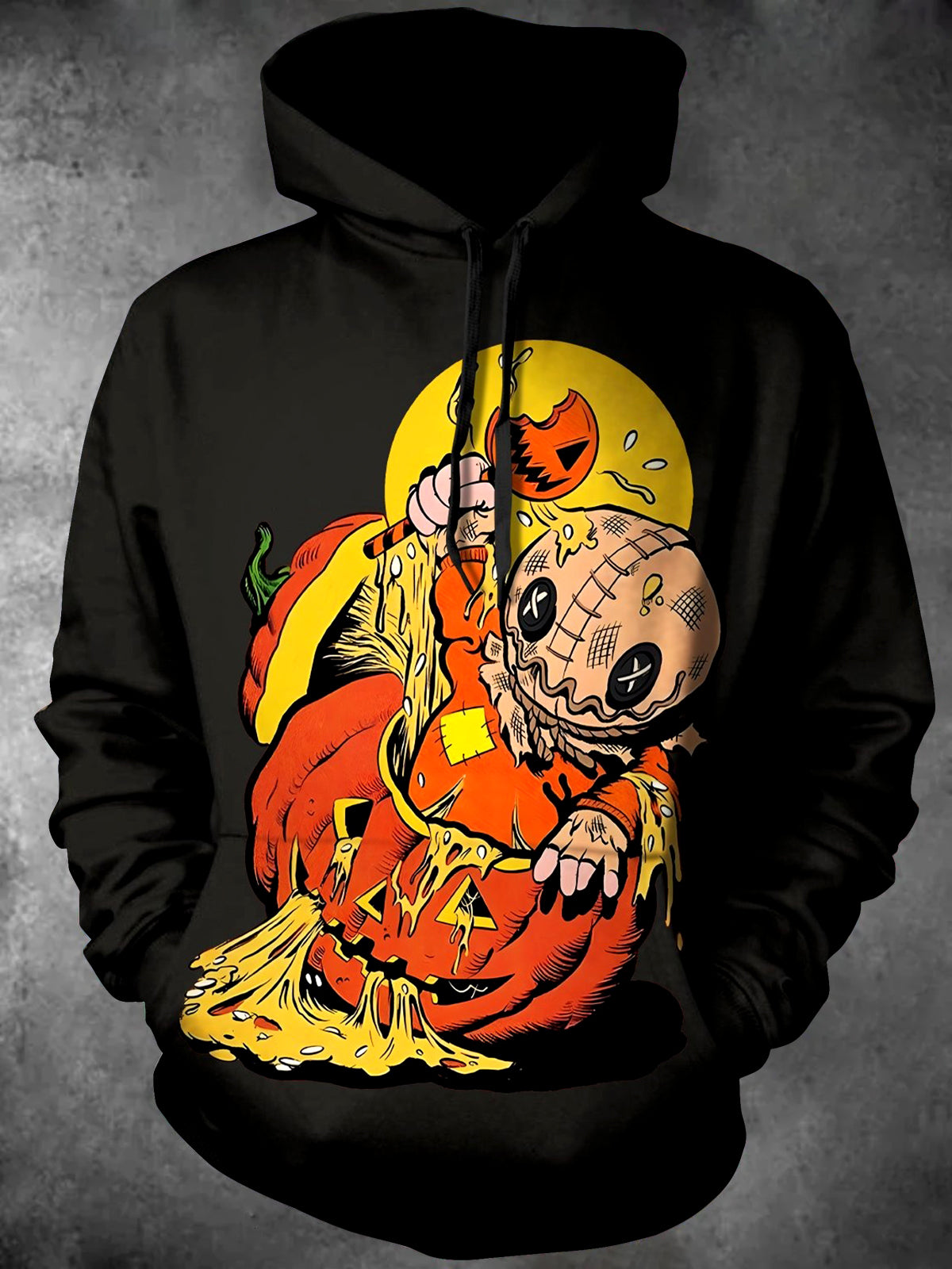 Halloween Long Sleeve Hooded Pocket Men's Top