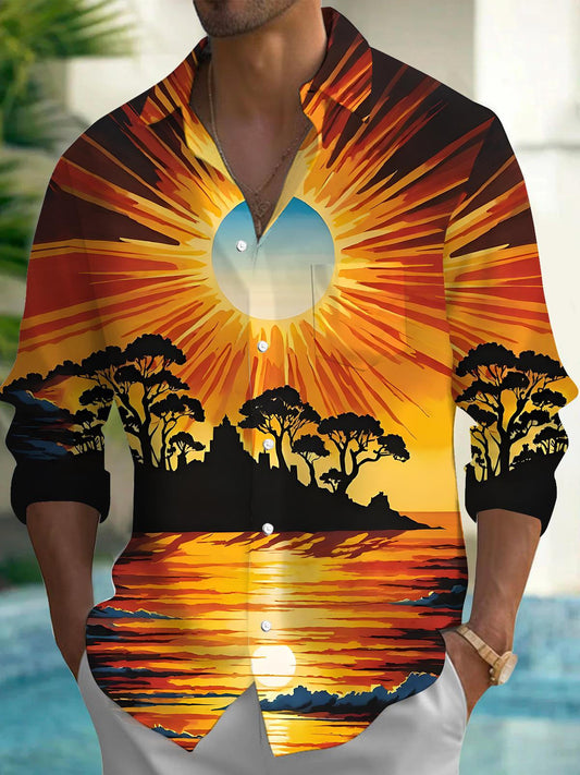 Sunset Men's Pocket Long Sleeve Shirts