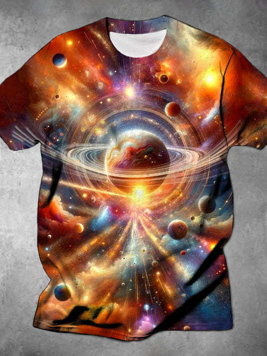 Universe Round Neck Short Sleeve Men's T-shirt