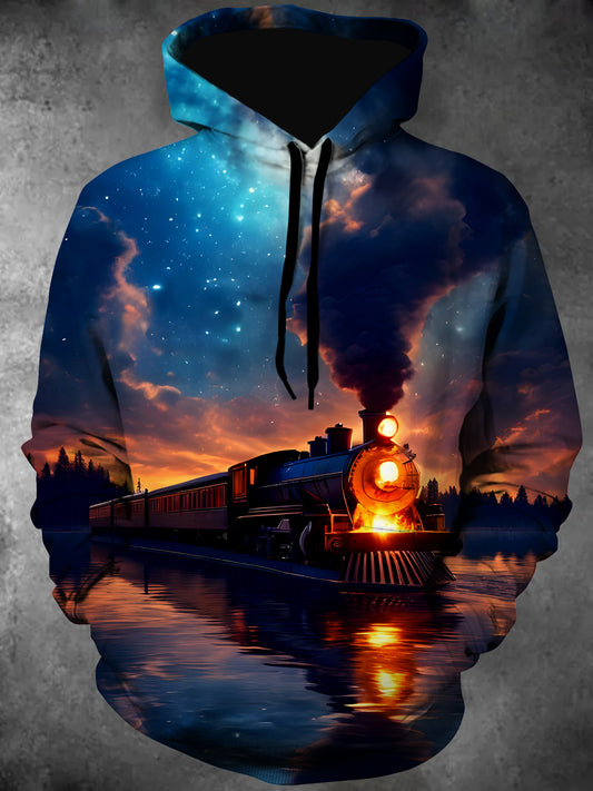 Train Long Sleeve Hooded Pocket Men's Top