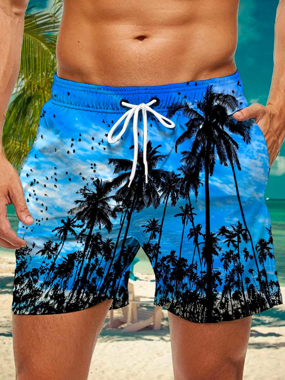 Coconut Tree Men's Print Pocket Shorts