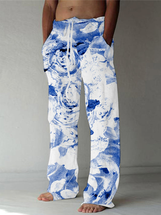 Abstract Men's Casual Elastic Waist Pants