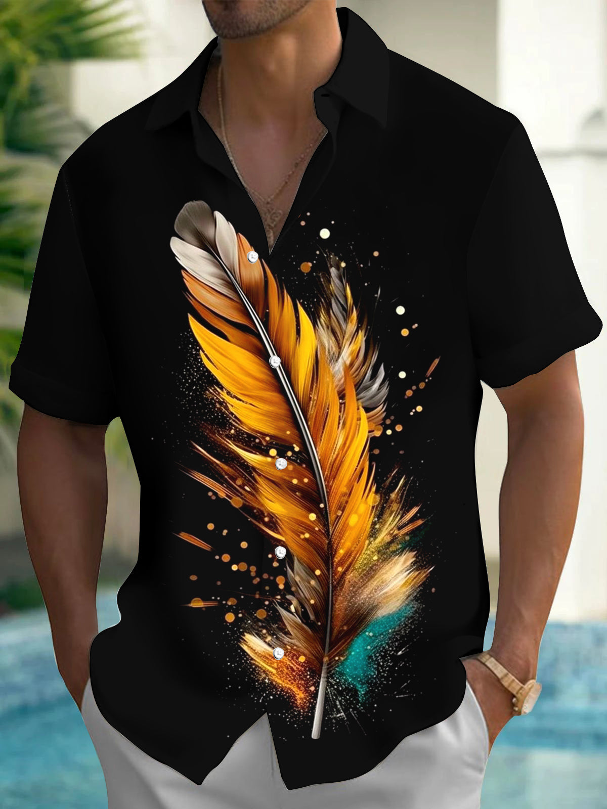 Feather Men's Pocket Short Sleeve Shirts