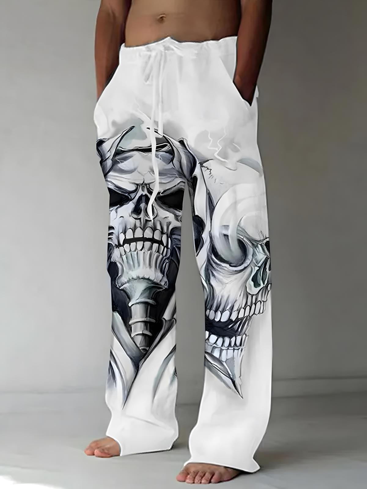 Skull Men's Casual Elastic Waist Pants