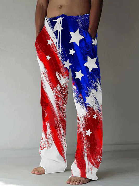 American Flag Men's Casual Elastic Waist Pants