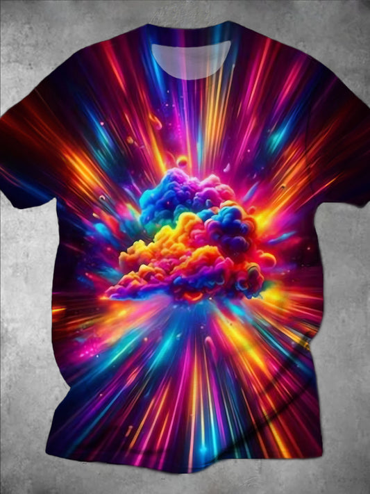 Abstract Cloud Round Neck Short Sleeve Men's T-shirt