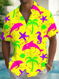 Hawaiian Marine Organisms Men's Pocket Short Sleeve Shirts